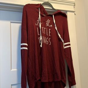 Maurices large oversized hooded sweater.